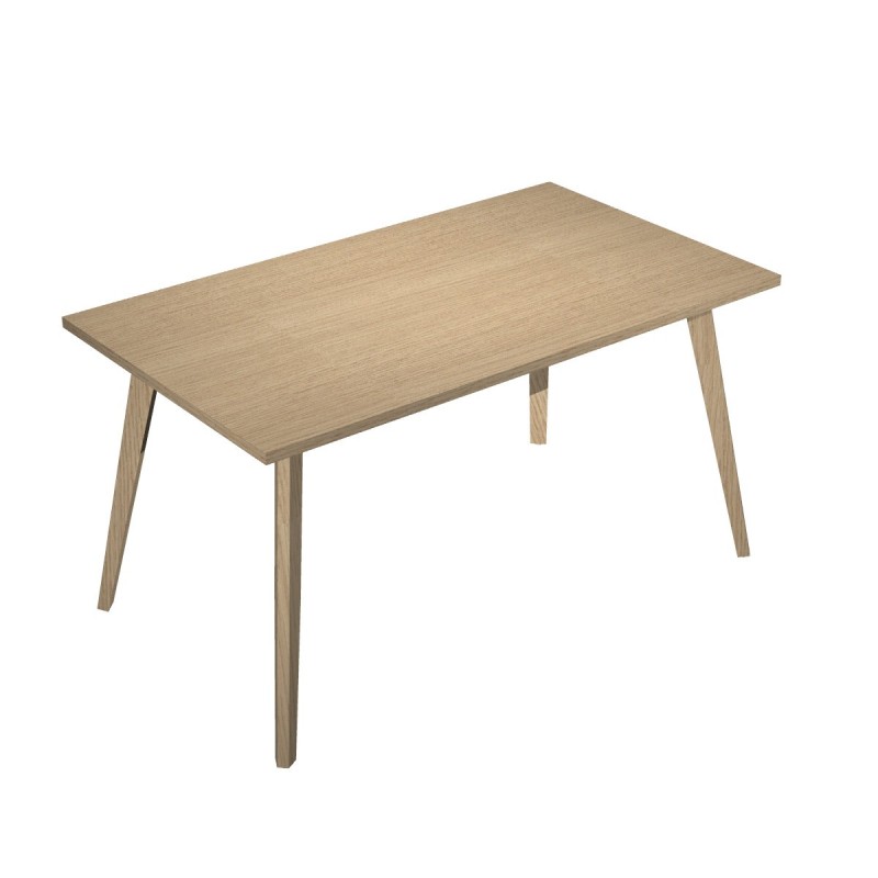 Bureau droit Halden - L.140 x P.80 cm - Plateau Chêne - Pieds bois Chêne
