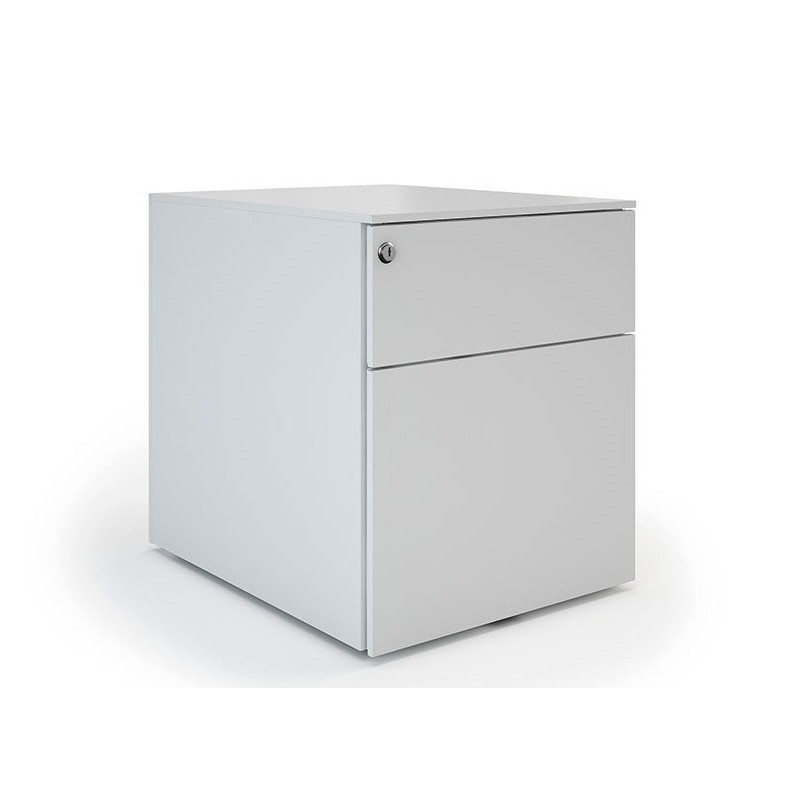 Caisson mobile métal Pro Design - 2 tiroirs - Aluminium