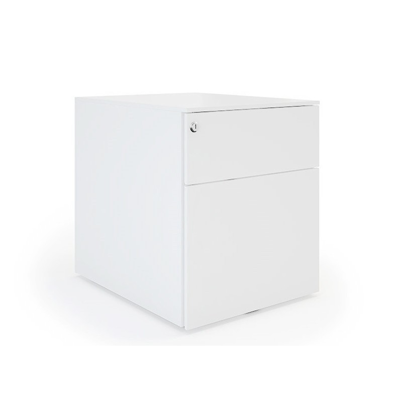 Caisson mobile métal Pro Design - 2 tiroirs - Blanc