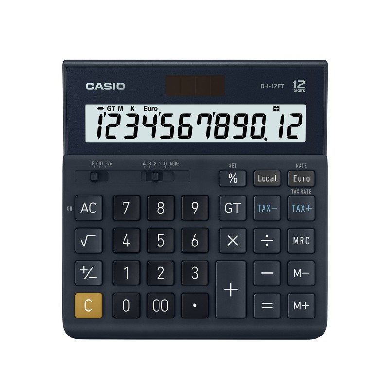 Casio Calculatrice de bureau DH-12ET solaire - 12 chiffres