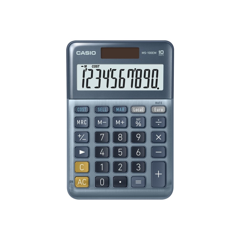 Casio MS-100EM Calculatrice de bureau solaire - 10 chiffres