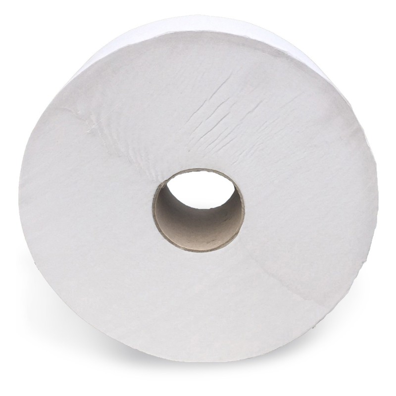 Papier toilette Jumbo maxi double épaisseur Blanc 350 m - Lot de 6 rouleaux