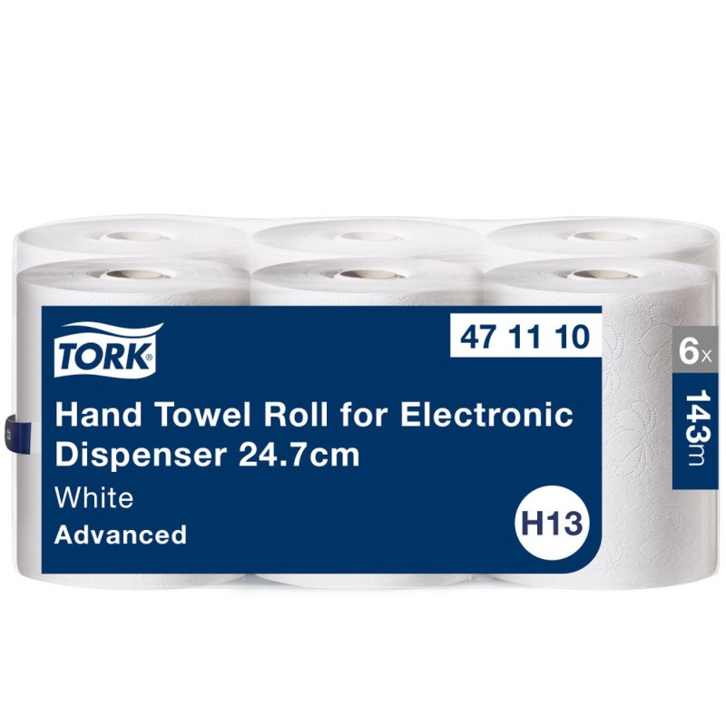Tork Essuie-mains résistant Advanced H13 blanc - 471110 - Lot de 6 rouleaux de 143 m