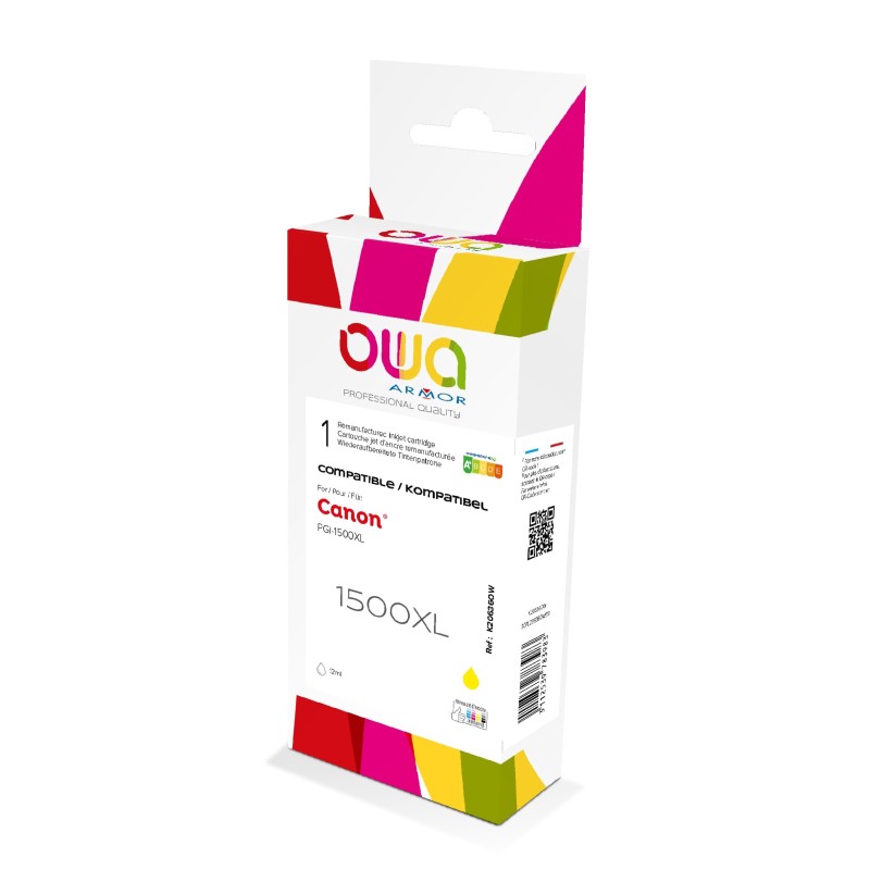 OWA Cartouche d'encre compatible CANON PGI-1500XL - K20636OW - Jaune