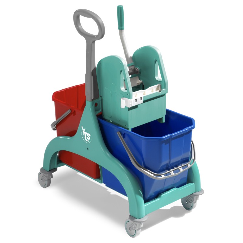TTS Chariot d'entretien duo standard sans presse - 2 x 15 litres