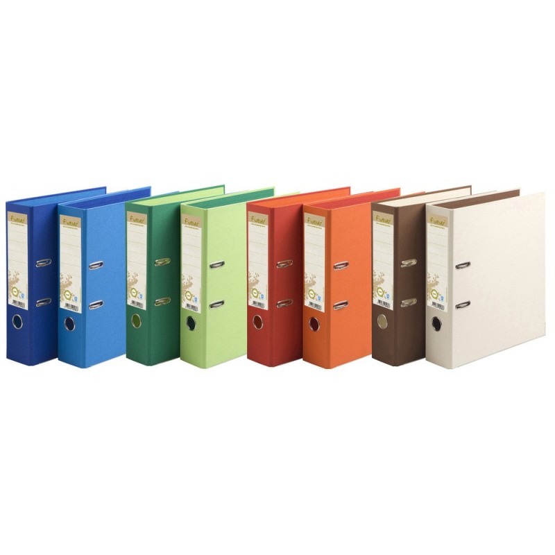 Exacompta Classeur à levier A4 Forever - Carton 100% recyclé et recyclable - Dos 8 cm - Assortis