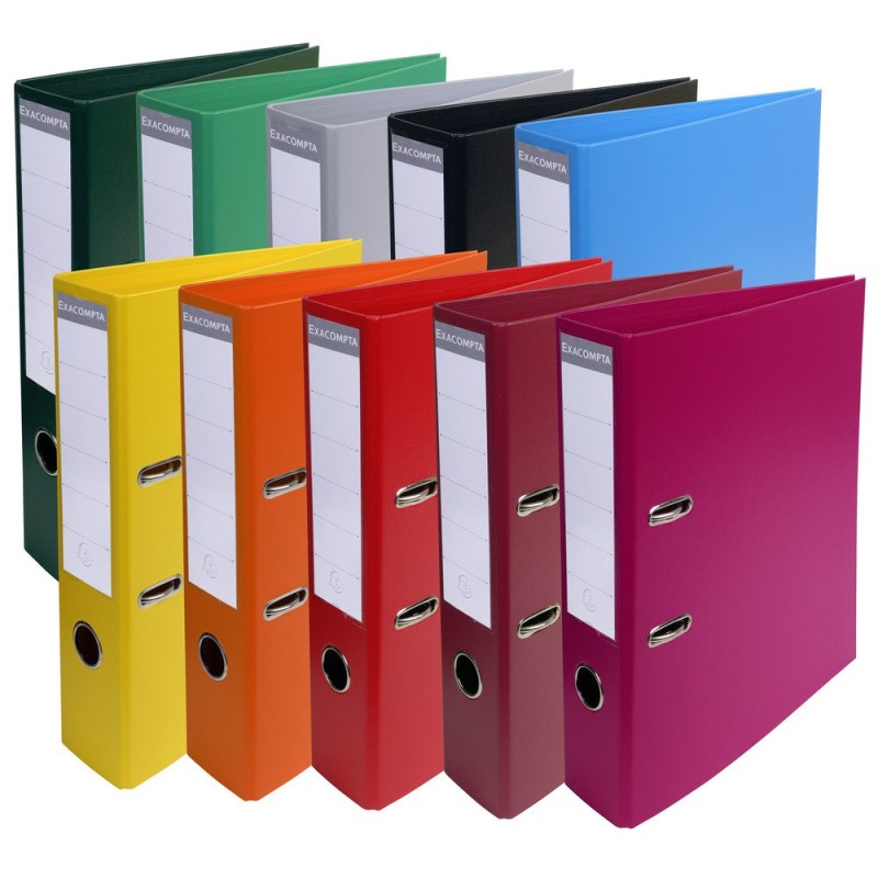 Exacompta Classeur à levier A4 Prem'Touch - Carton robuste 28/10e - Dos 7 cm - Assortis vifs