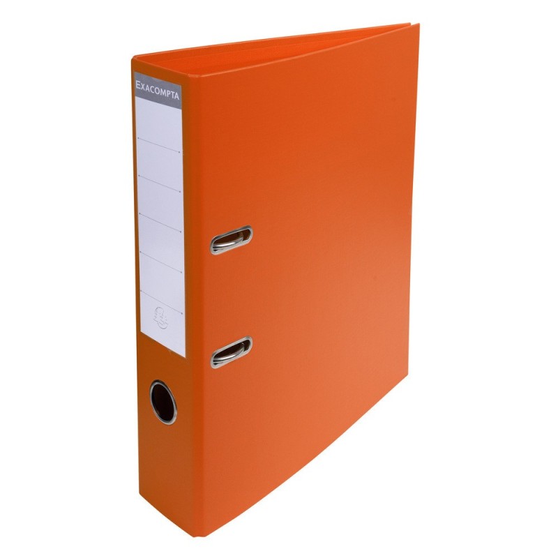 Exacompta Classeur à levier A4 Prem'Touch - Carton robuste 28/10e - Dos 7 cm - Orange