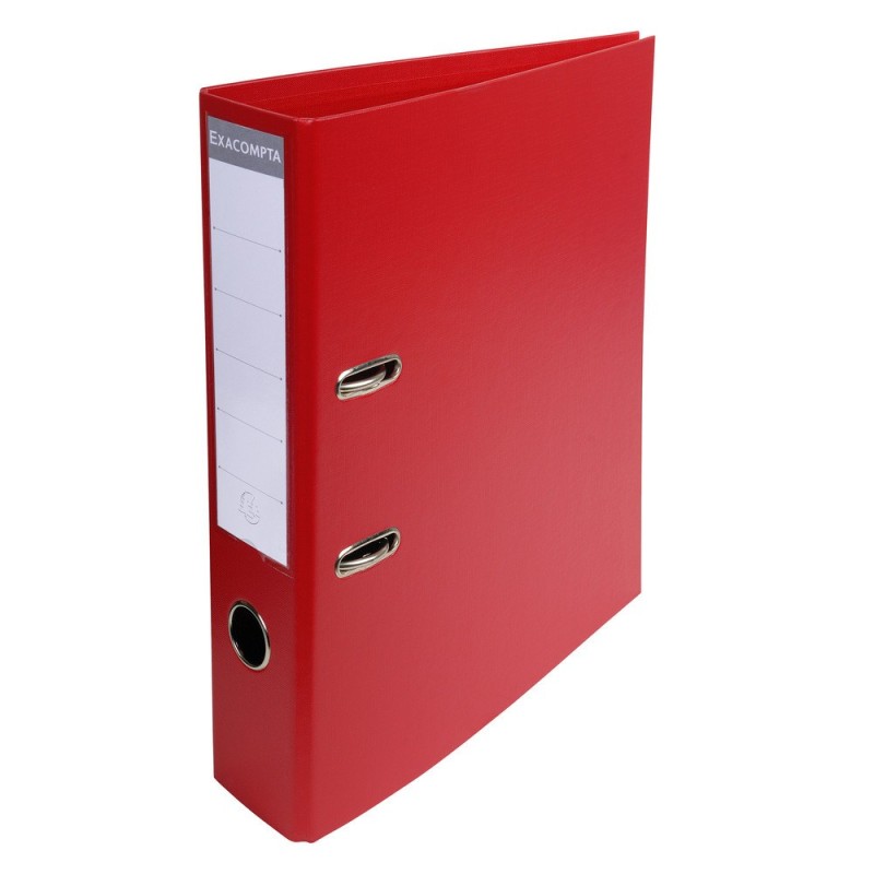 Exacompta Classeur à levier A4 Prem'Touch - Carton robuste 28/10e - Dos 7 cm - Rouge