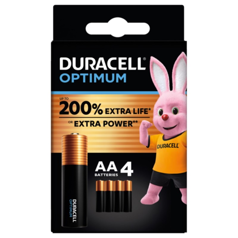 Duracell Pile alcaline AA / LR6 Optimum - Lot de 4