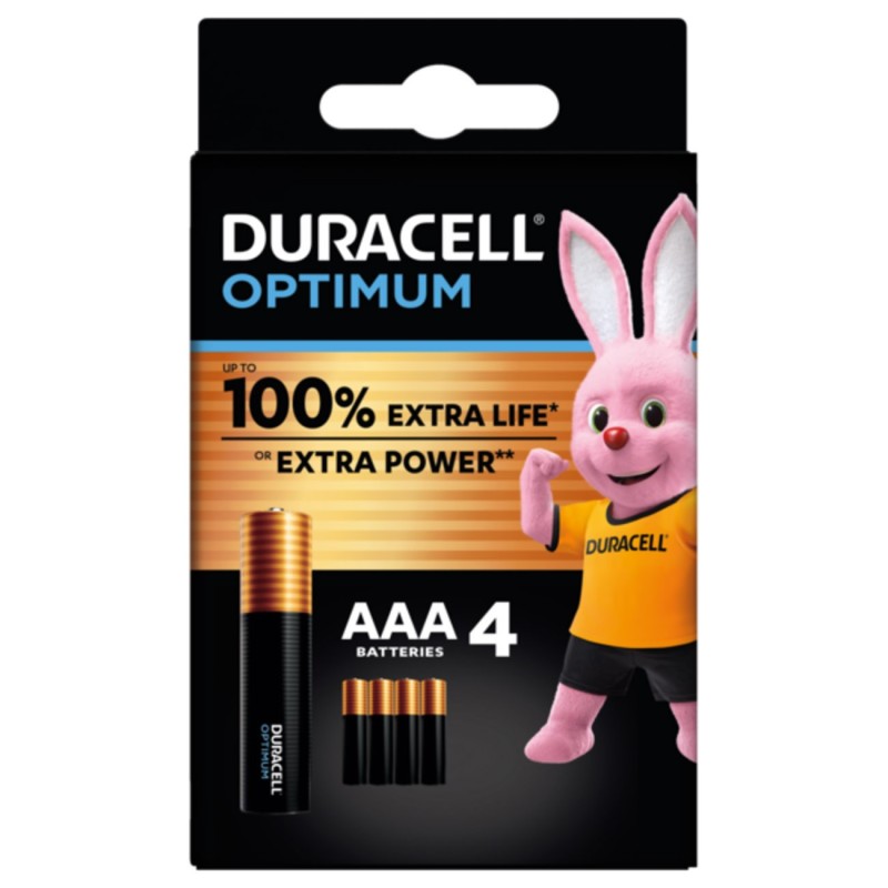 Duracell Pile alcaline AAA / LR3 Optimum - Lot de 4
