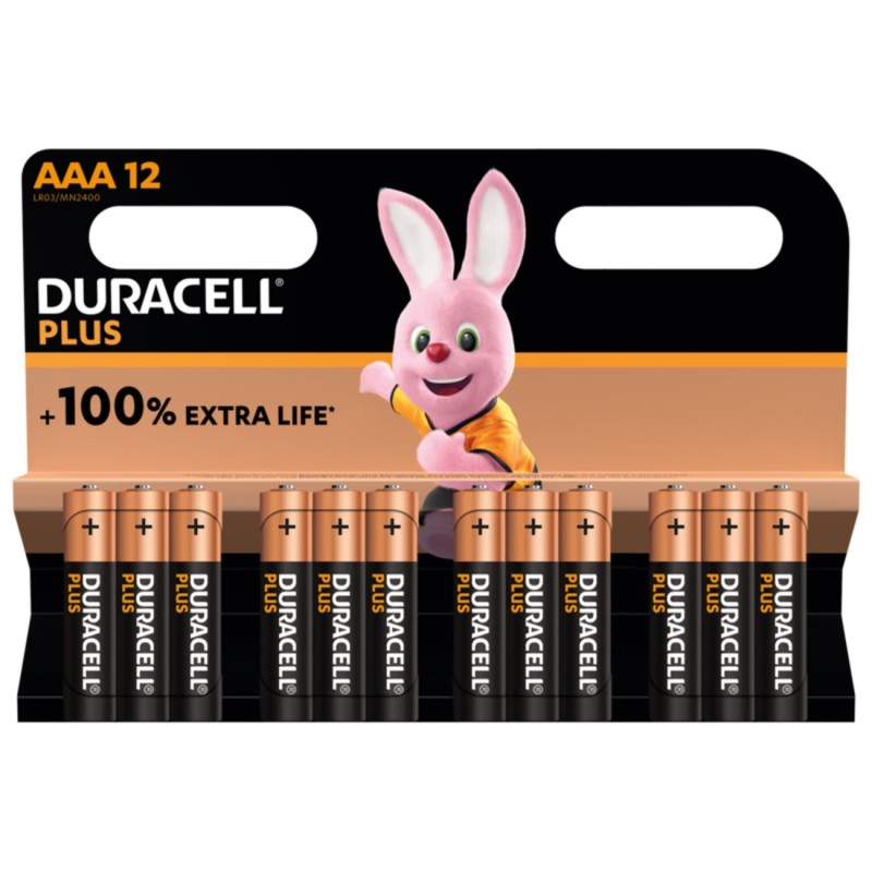 Duracell Pile alcaline AAA / LR3 Plus -  Lot de 12