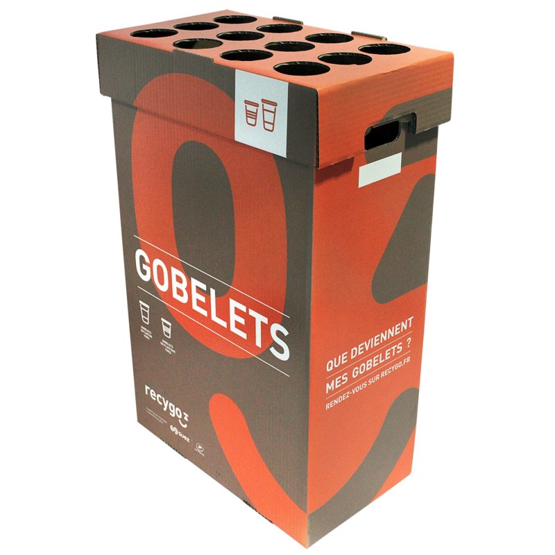 Recygo ECOBOX boîte de collecte pour le tri et recyclage des gobelets - Service de collecte inclus