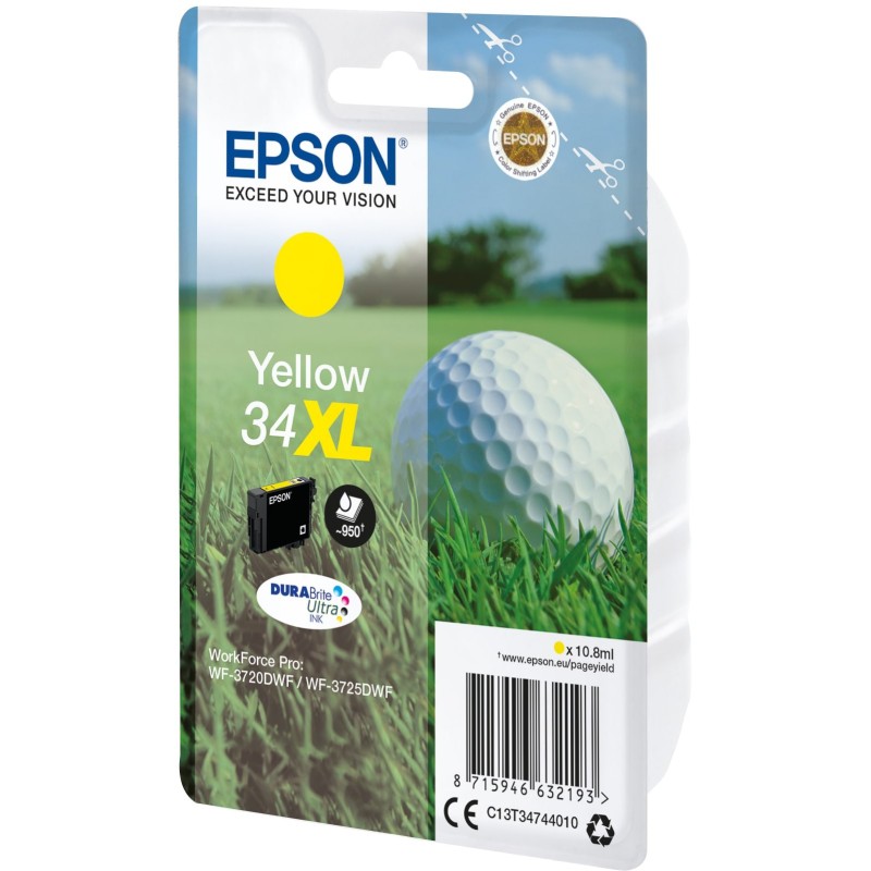 Epson 34 XL "Golf" Cartouche d'encre originale grande capacité C13T34744010 - Jaune