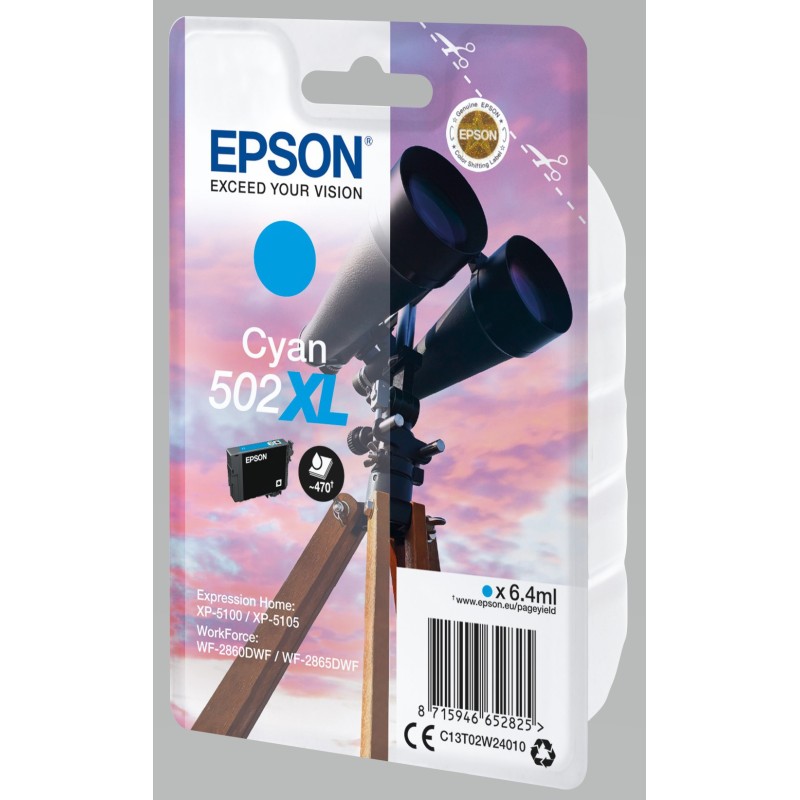 Epson 502 XL "Jumelles" Cartouche d'encre originale grande capacité C13T02W24010 - Cyan