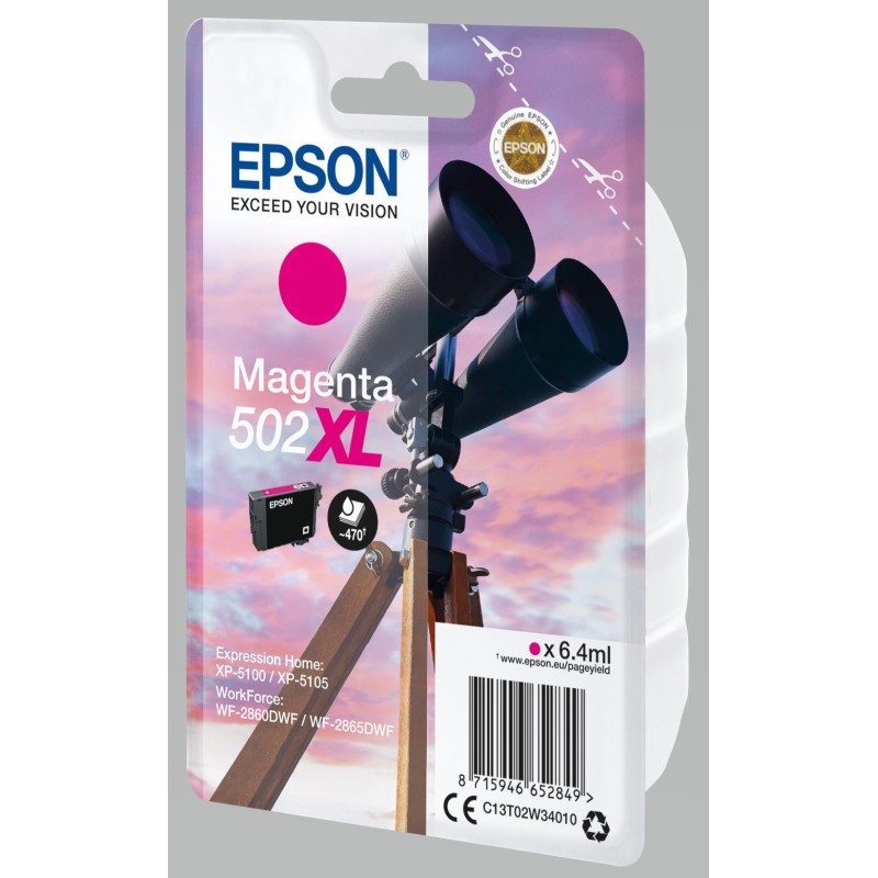 Epson 502 XL "Jumelles" Cartouche d'encre originale grande capacité C13T02W34010 - Magenta