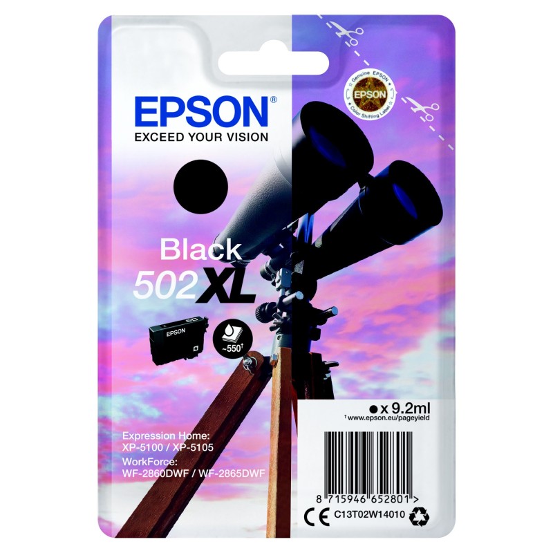 Epson 502 XL "Jumelles" Cartouche d'encre originale grande capacité C13T02W14010 - Noir