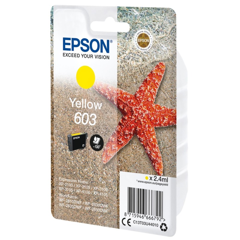 Epson 603 "Étoile de mer" Cartouche d'encre originale C13T03U44010 - Jaune