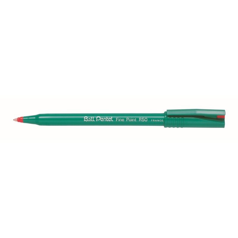 Pentel Feutre à bille Ball Pentel R50 - pointe 0,8 mm - Encre Rouge