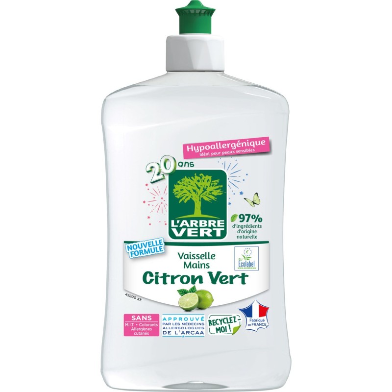 L'Arbre Vert Liquide vaisselle écologique - 500 ml - Parfum citron vert