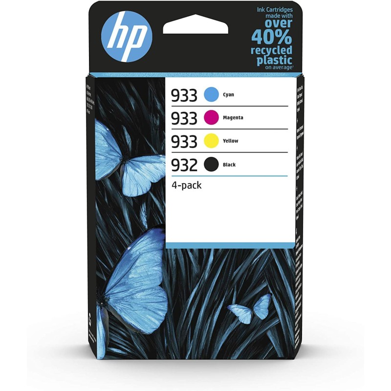 HP 932 / 933 Cartouche d'encre authentique 6ZC71AE - Pack de 4 (Noir, Cyan, Magenta, Jaune)