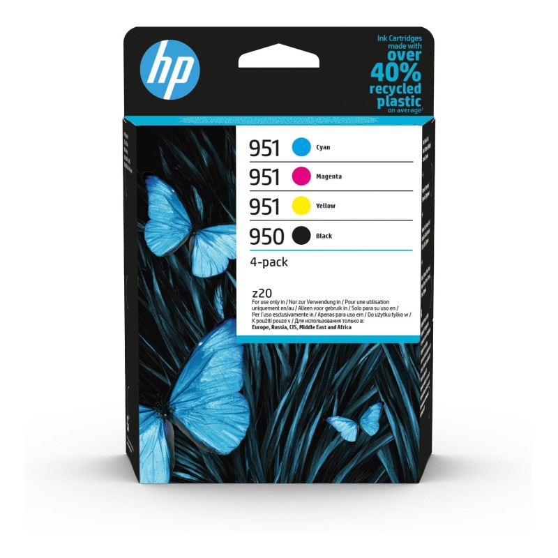 HP 950 / 951 Cartouche d'encre authentique 6ZC65AE - Pack de 4 (Noir, Cyan, Magenta, Jaune)