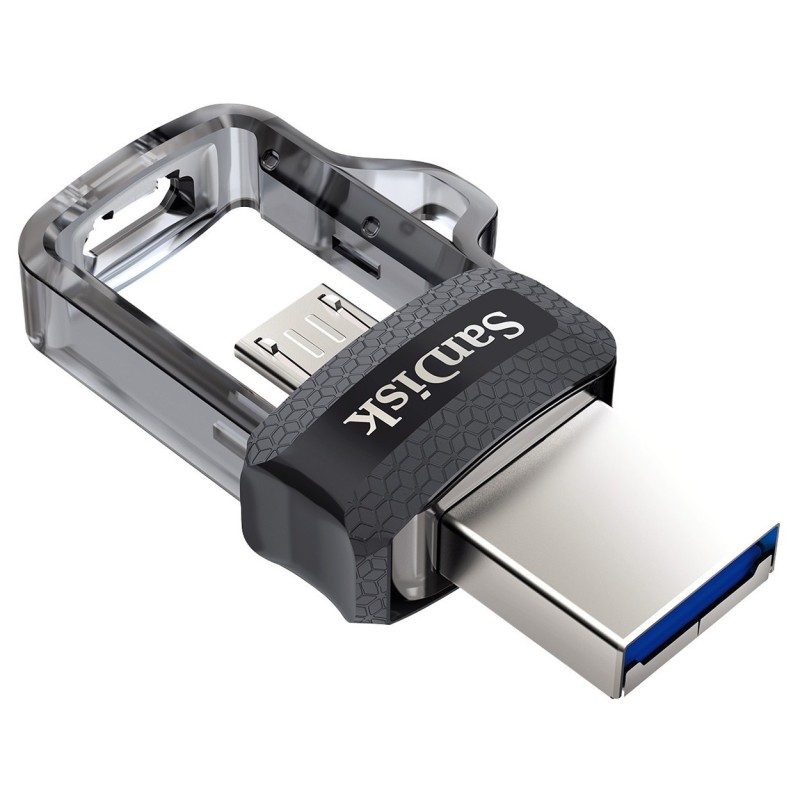 SanDisk Clé USB 3.0 Ultra Dual avec double connectique Micro USB - 32 Go - Argent/Noir -Pack promo : Lot de 2 clés + 1 OFFERTE