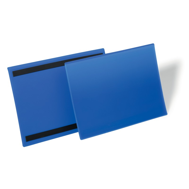 Durable Pochettes logistiques magnétiques - Format A4 paysage 297 x 210 mm - Bleu - Lot de 50