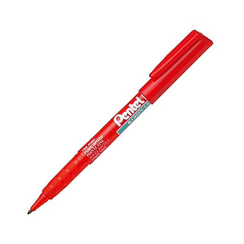 Pentel NMS50 - Marqueur permanent Green Label pointe fine 2 mm - Rouge