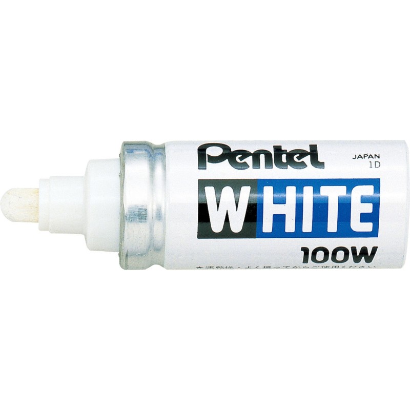Pentel 100W - Marqueur peinture pointe ogive large 6,6 mm - Blanc