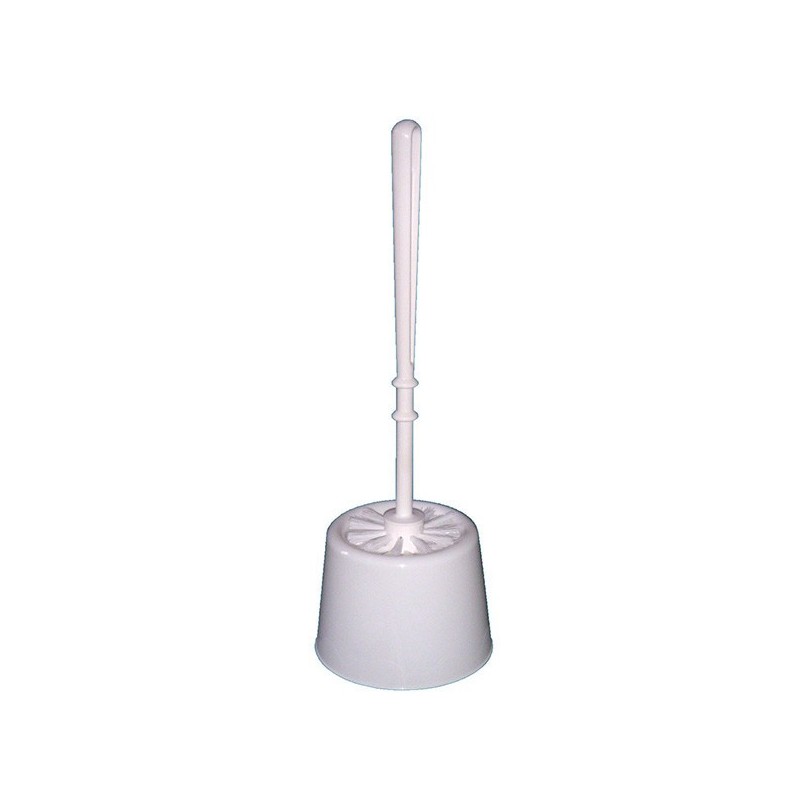 Ensemble brosse et porte-brosse WC - en polypro blanc