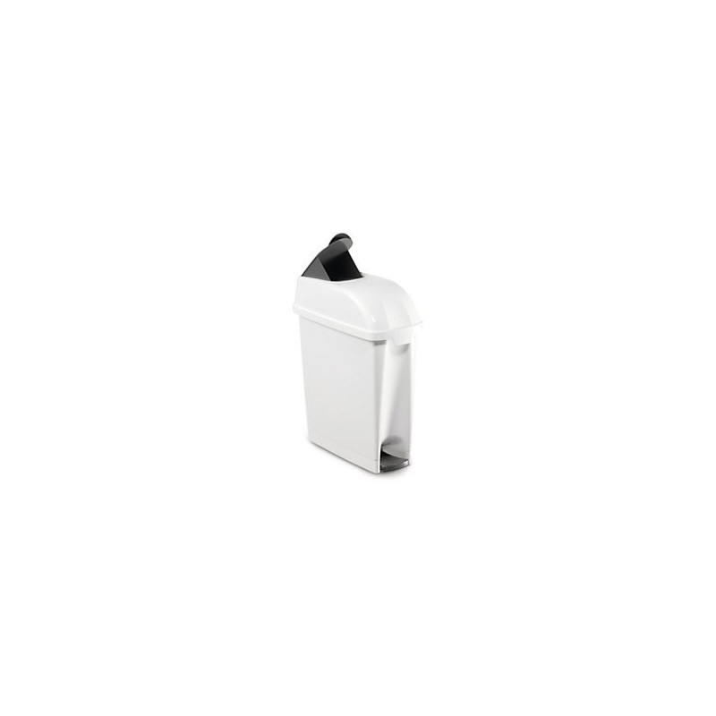 Poubelle hygiène féminine à pédale 17l - Blanc