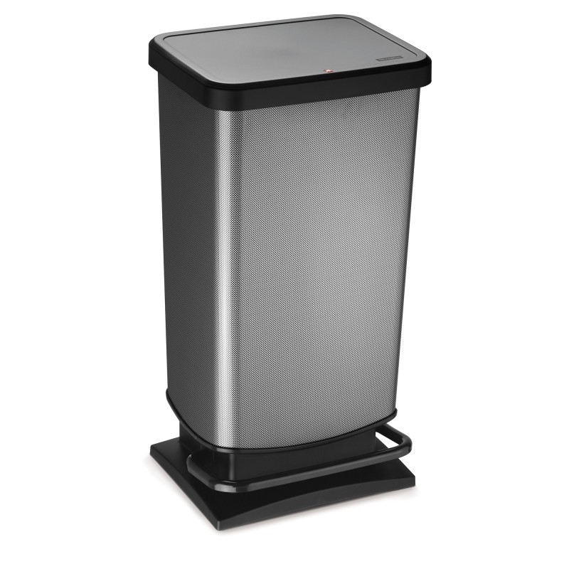 Poubelle plastique à pédale - 40l Gris