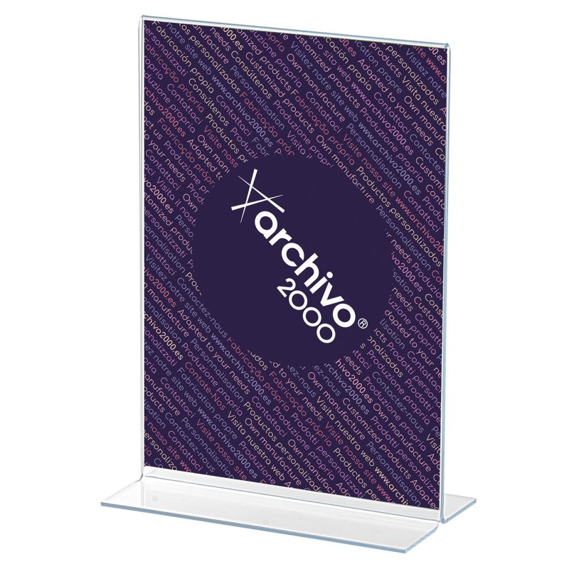 Archivo 2000 Présentoir de document vertical double face format A5 - Transparent