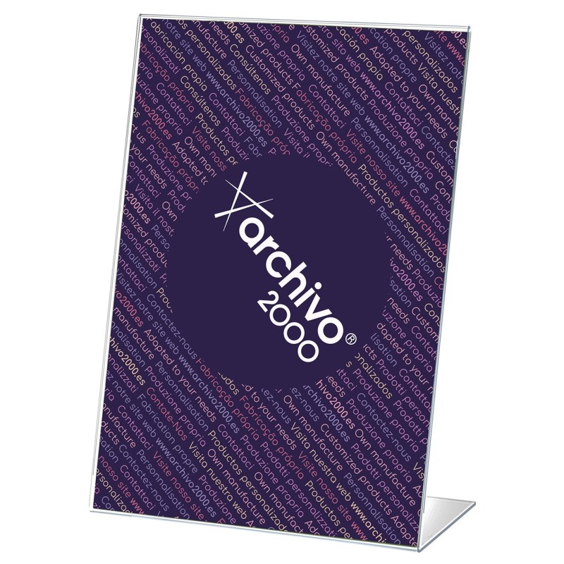Archivo 2000 Présentoir de document vertical incliné format A5 - Transparent
