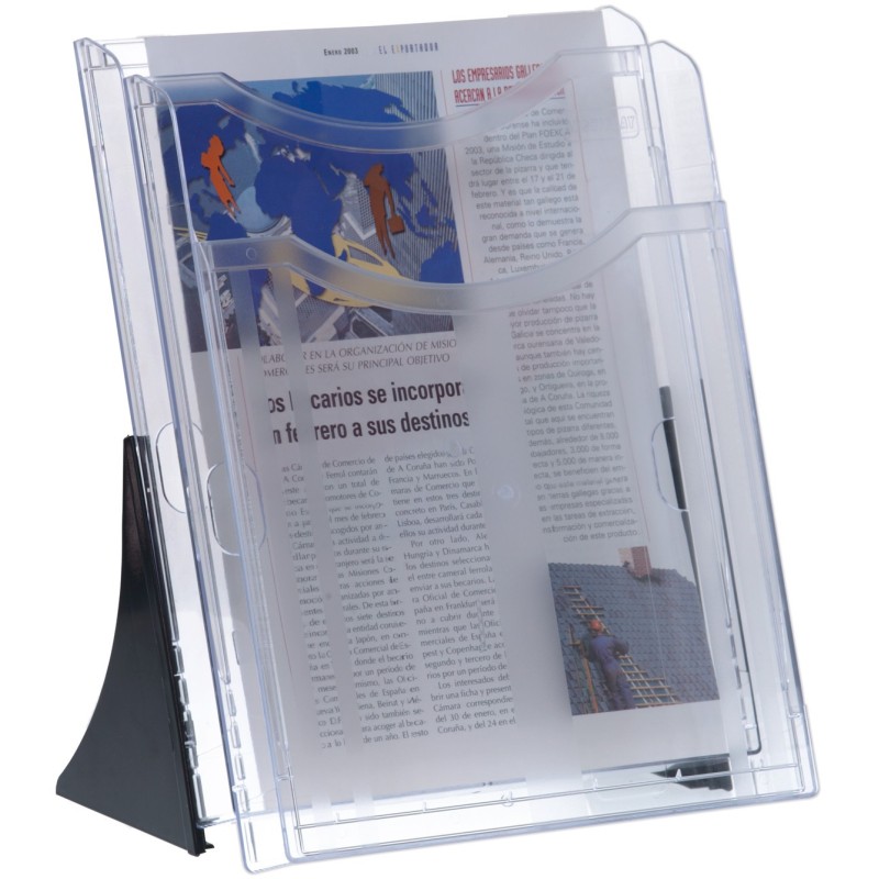 Archivo 2000 Présentoir de table incliné - Format A4 portrait - Transparent