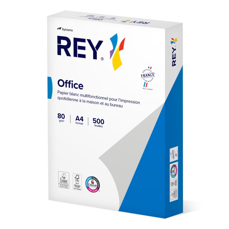 REY Papier A4 blanc Office - 80g - Ramette de 500 feuilles