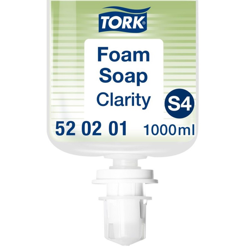 Tork Savon mousse limpide mains formule biodégradable - Recharge 1000 ml pour distributeur S4
