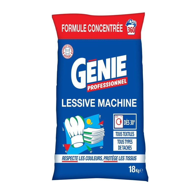 Génie Professionnel Lessive en poudre pour hôtels-restaurants - 360 doses
