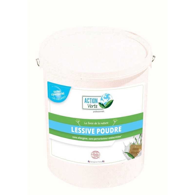 Action Verte Lessive en poudre concentrée écologique - seau 145 doses