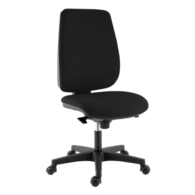 Siège de bureau LANA Tissu Trevira Noir Hauteur réglable - Dossier Roulettes