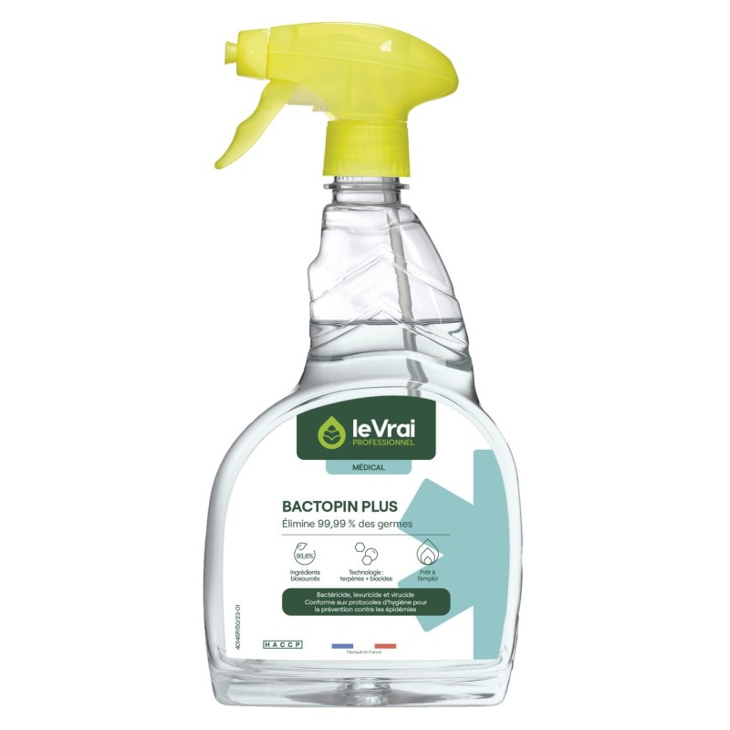 Le Vrai Spray détergent désinfectant Bactopin - Parfum Pin des landes - 750 ml