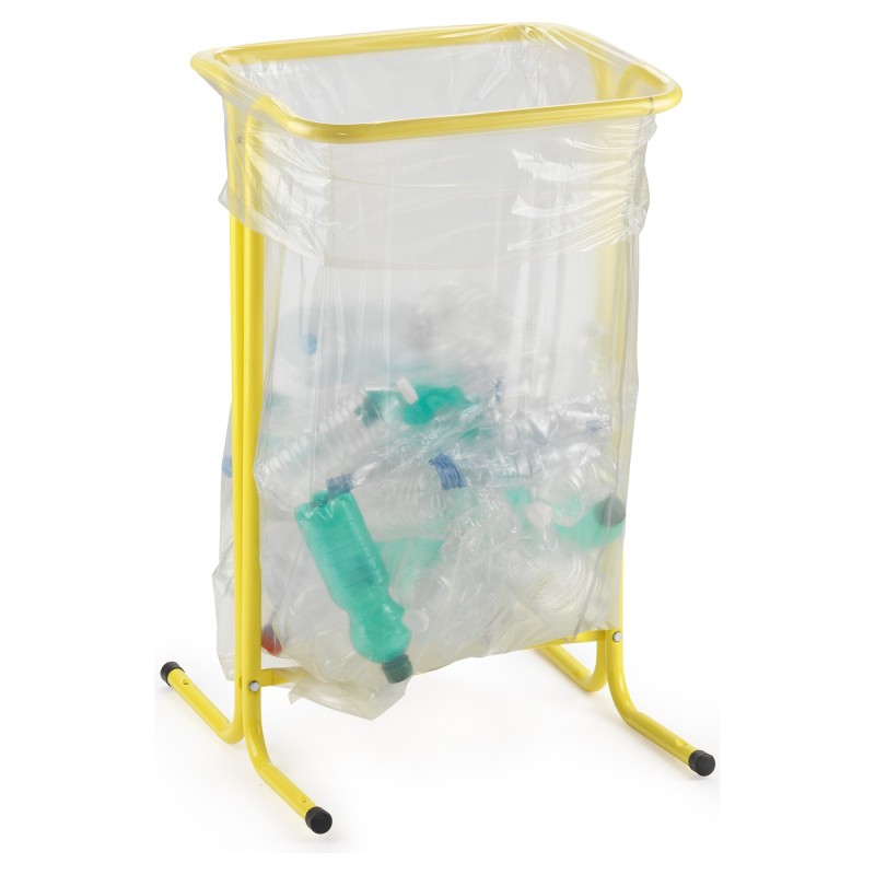 Support sac poubelle sur pied 110l - Jaune