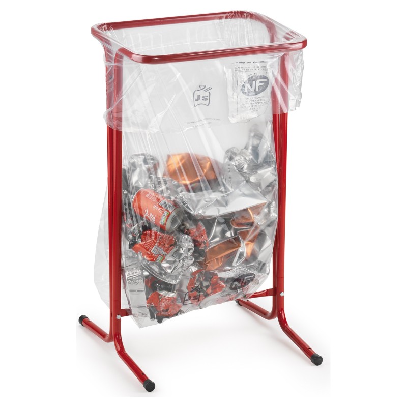 Support sac poubelle sur pied 110l - Rouge