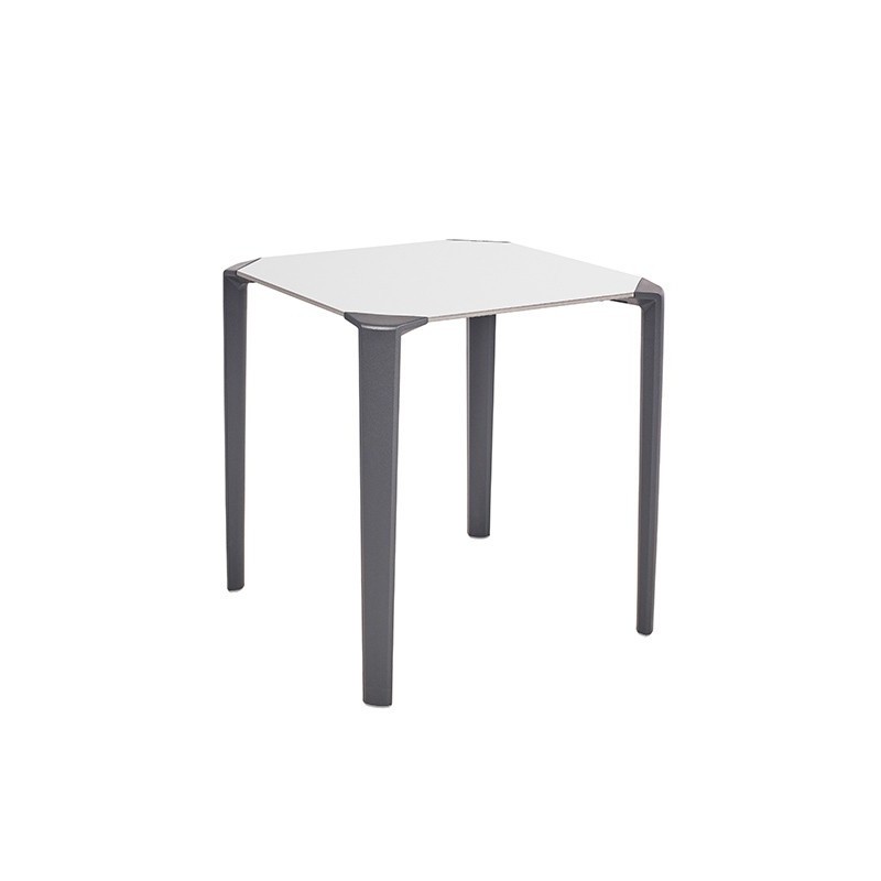 One Table empilable de restauration carrée 70 x 70 cm Usage extérieur - Blanc/Anthracite