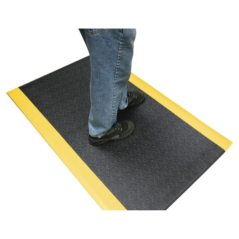 Tapis antifatigue 90x150cm - Noir bordure jaune