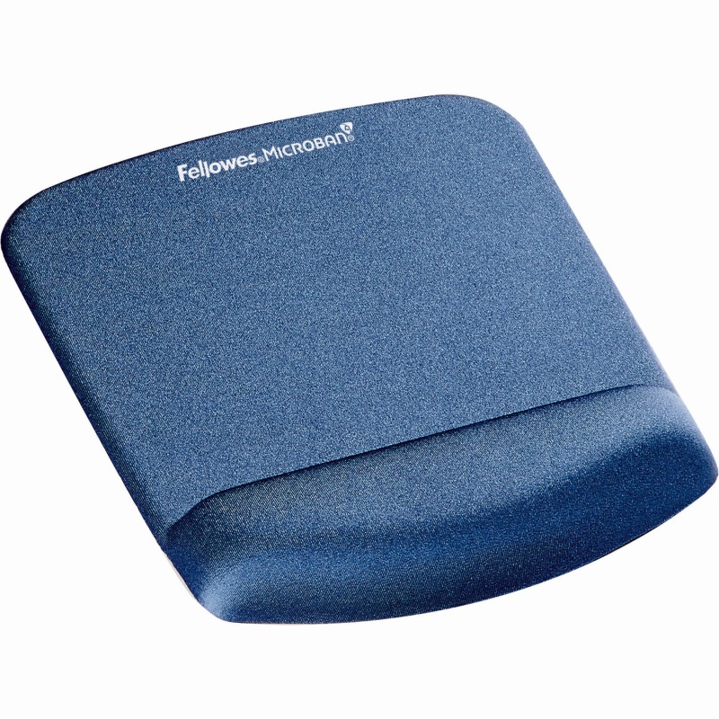 Fellowes PlushTouch - Tapis de souris ergonomique - Repose-poignet intégré - Bleu