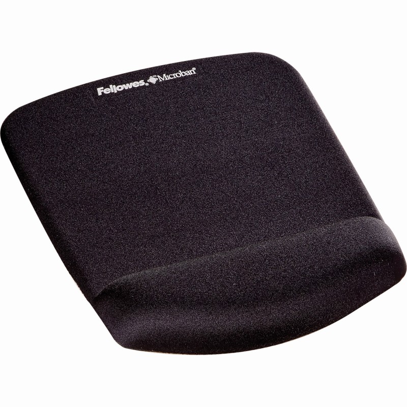 Fellowes PlushTouch - Tapis de souris ergonomique - Repose-poignet intégré - Noir