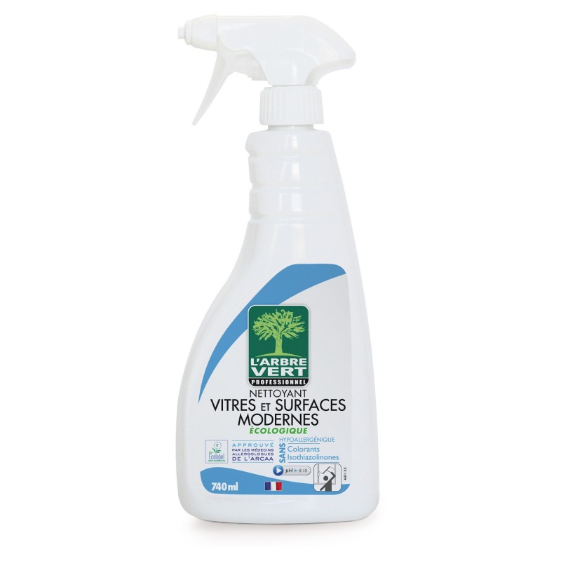 L'arbre Vert Spray nettoyant vitres et surfaces - Parfum menthe - 740 ml