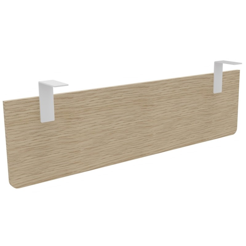 Voile de fond E-Link / Biospace pour bureau L.140 cm - Chêne - Fixations Blanches